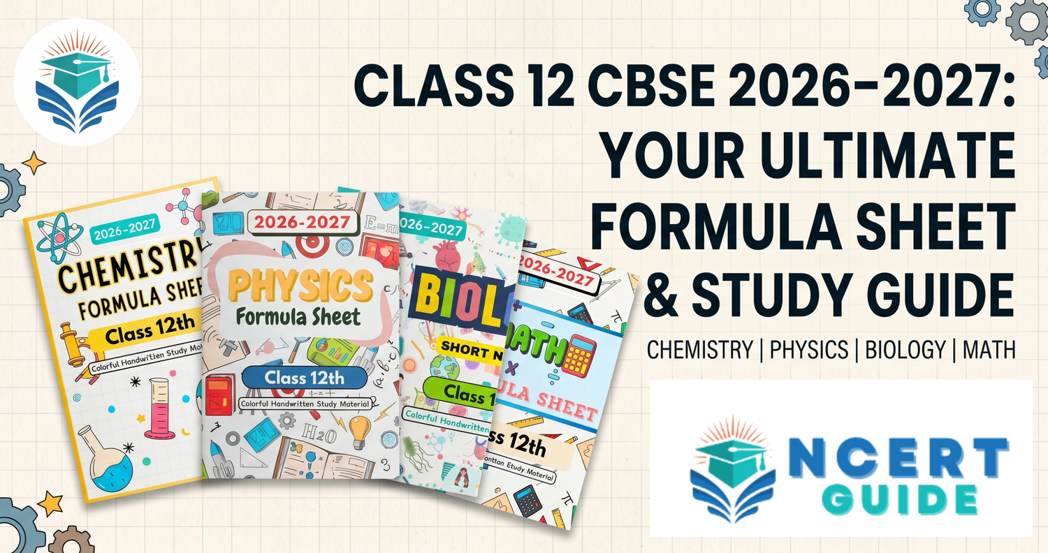NCERT Class 12 Formula Sheet CBSE 2026–2027: Complete Guide for Board Exam Preparation - Ncert Guide