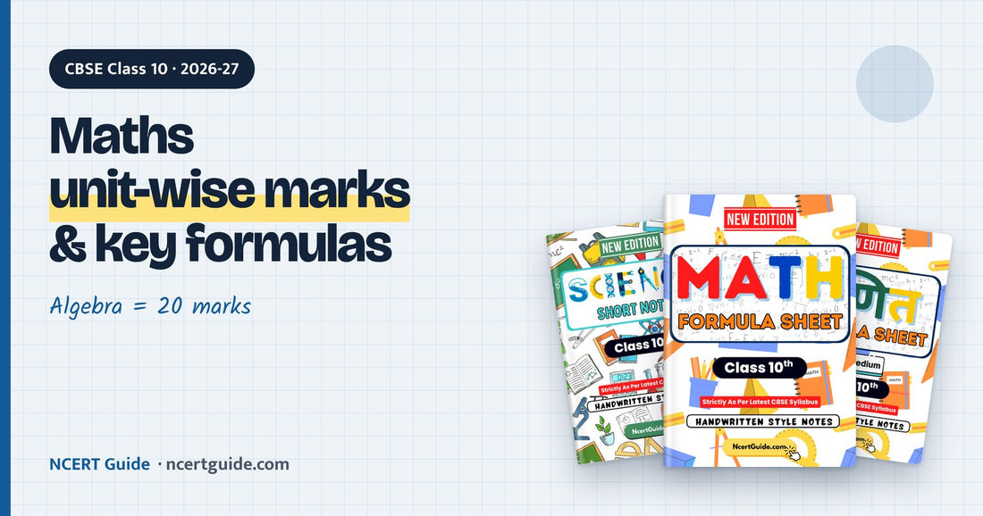CBSE Class 10 Maths 2026-27: Unit-wise Marks and the Formulas to Revise First