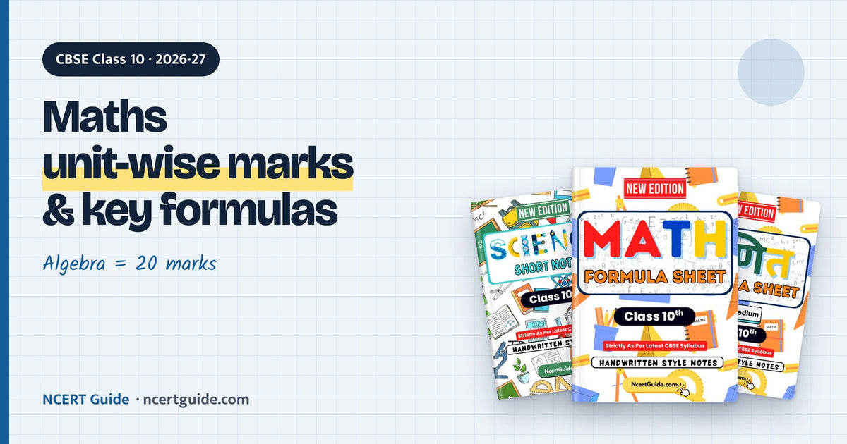 CBSE Class 10 Maths 2026-27: Unit-wise Marks and the Formulas to Revise First