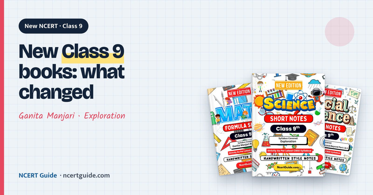 New NCERT Class 9 Books 2026-27: Ganita Manjari, Exploration and Understanding Society – What Changed