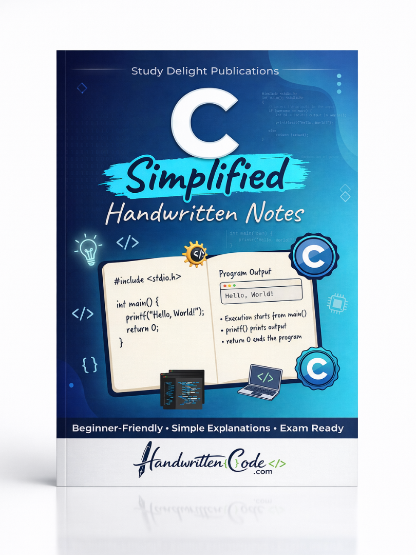 C Simplified Handwritten Notes - Handwritten Code