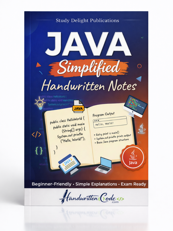 Java Simplified Handwritten Notes