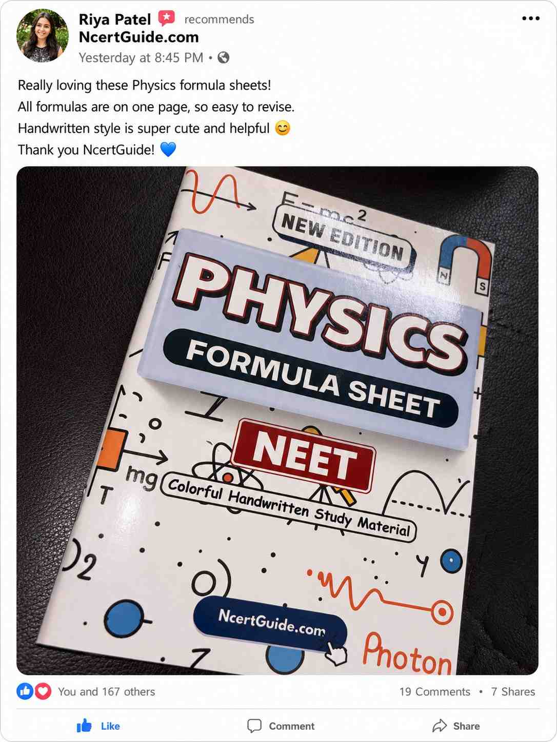 Physics formula sheet book 