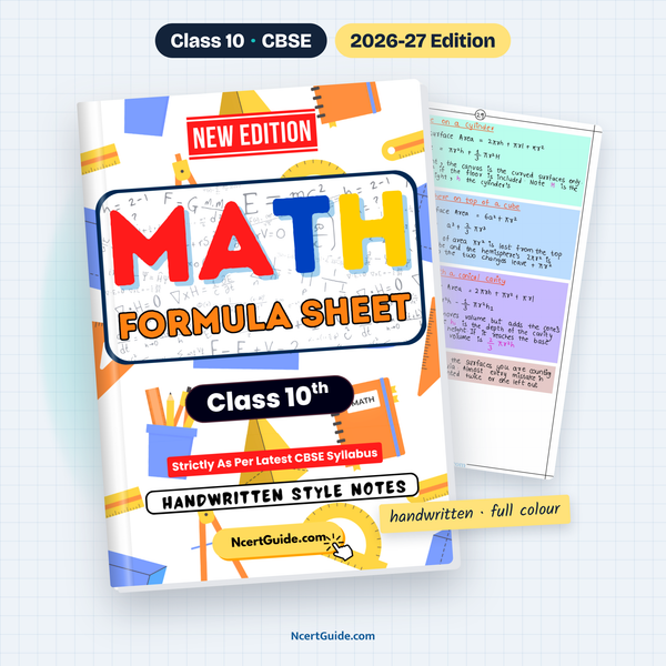 Class 10 Maths Formula Sheet 2026-27 – book cover with inside page