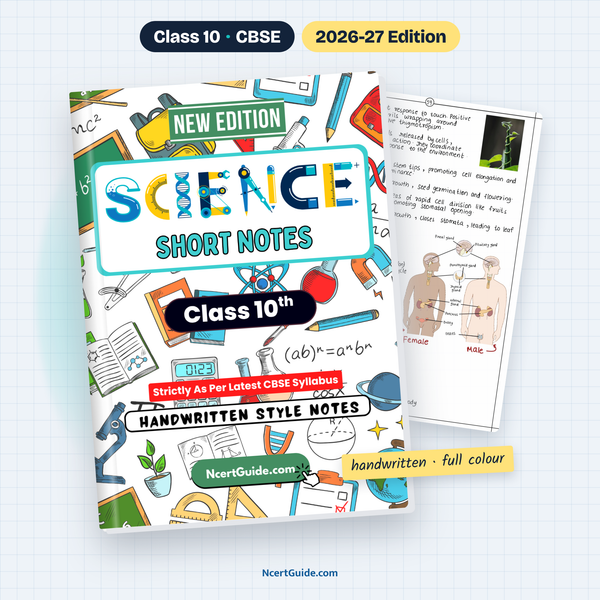 Class 10 Science Short Notes 2026-27 – book cover with inside page