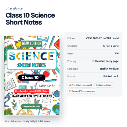 Class 10 Science Short Notes 2026-27 – specifications