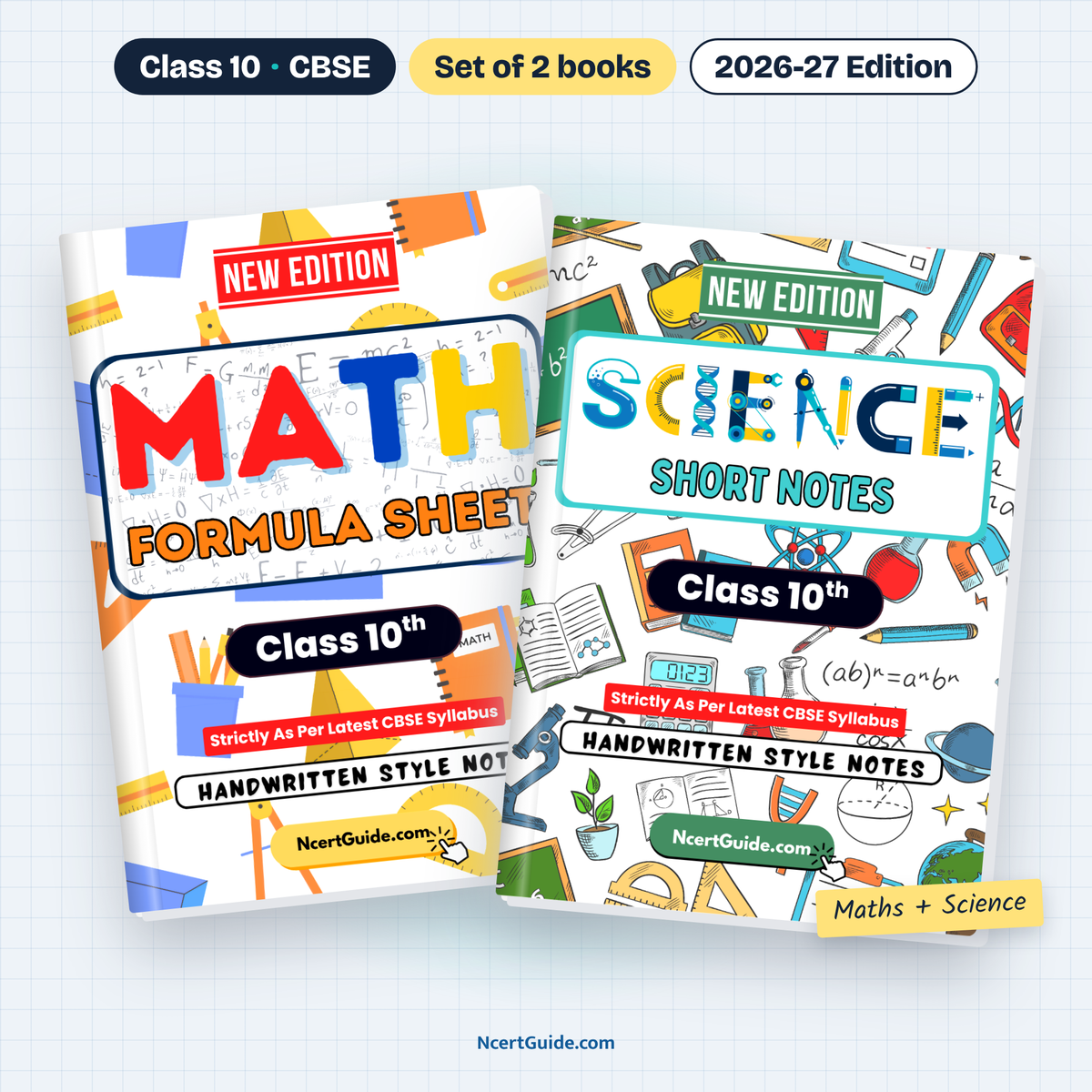 Class 10 Science Short Notes 2026-27 – Maths + Science set