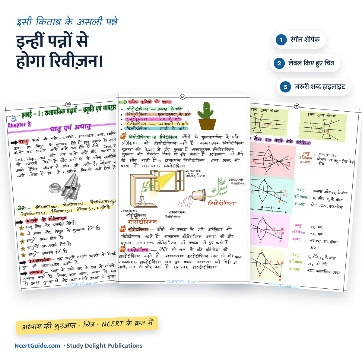Class 10 Vigyan Short Notes 2026-27 Hindi Medium – real inside pages