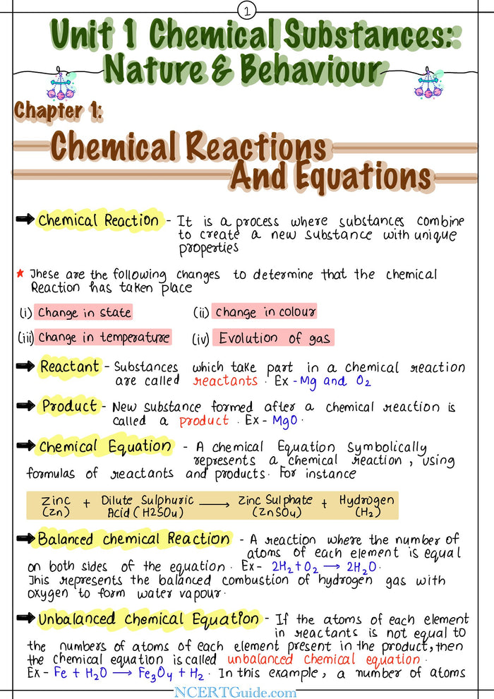 Class 10 Science Short Notes 2026-27 – inside page 2