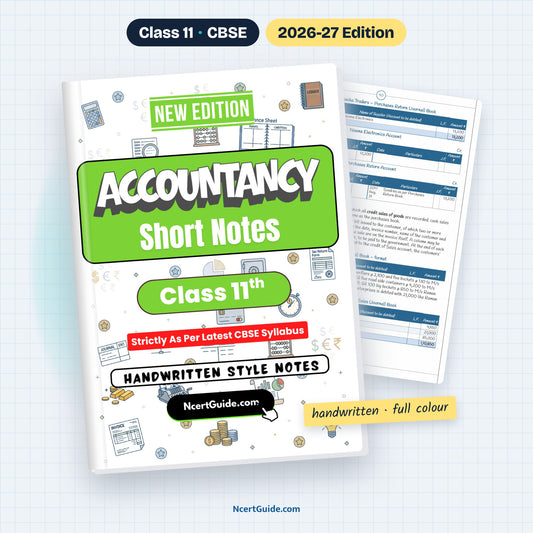 Class 11 Accountancy Short Notes 2026-27 – book cover with inside page