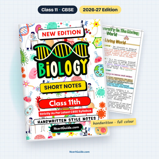 Class 11 Biology Short Notes 2026-27 – book cover with inside page