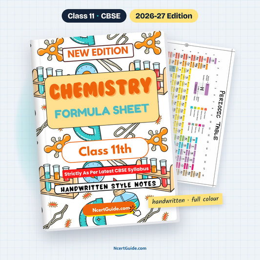 Class 11 Chemistry Formula Sheet 2026-27 – book cover with inside page