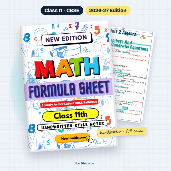 Class 11 Maths Formula Sheet 2026-27 – book cover with inside page