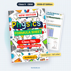 Class 11 Physics Formula Sheet 2026-27