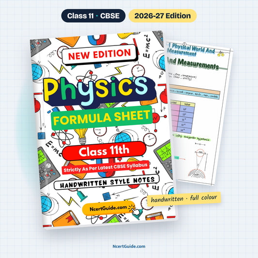 Class 11 Physics Formula Sheet 2026-27 – book cover with inside page