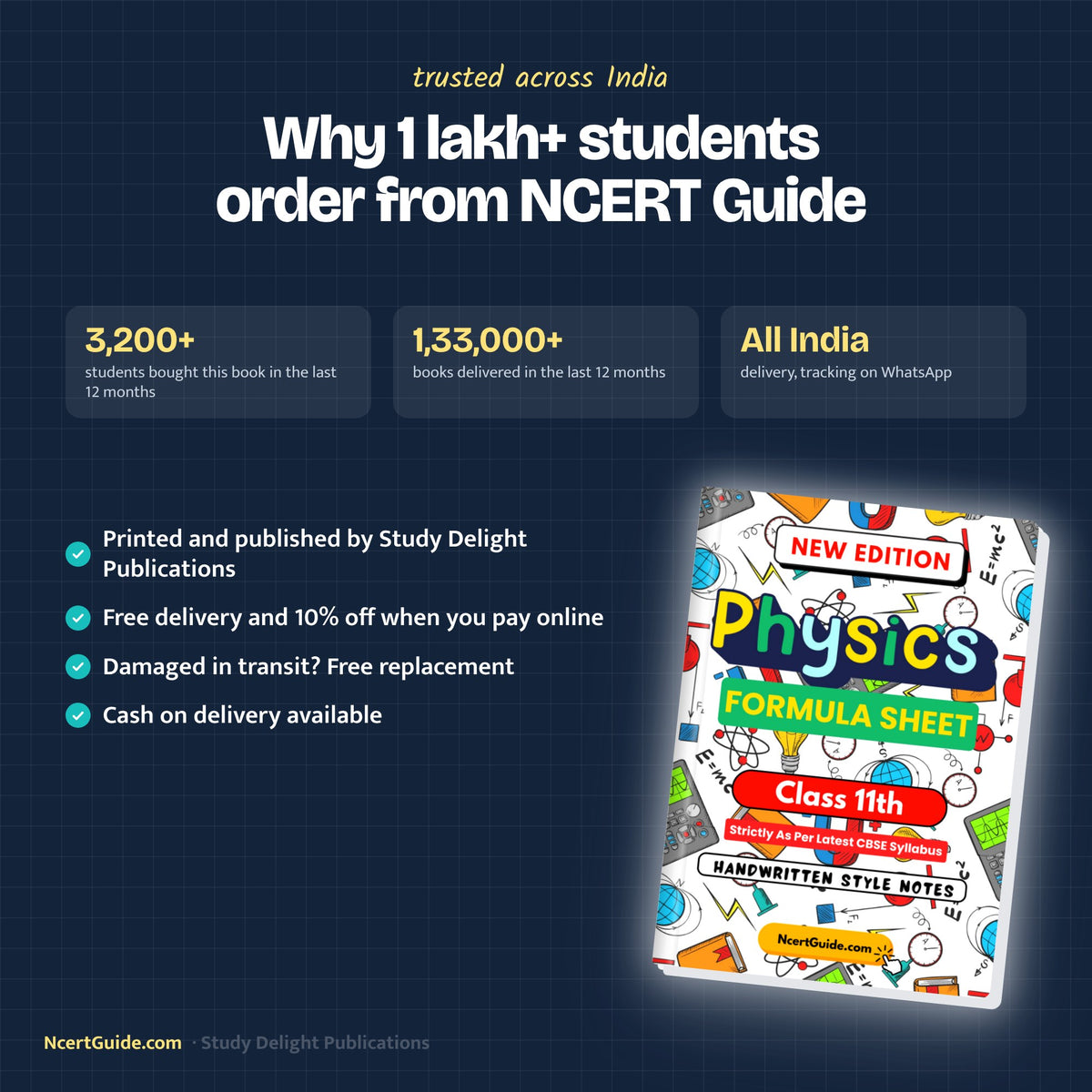 Class 11 Physics Formula Sheet 2026-27 – why students order from NcertGuide