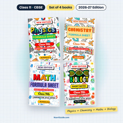 Class 11 Physics Formula Sheet 2026-27 – Physics + Chemistry + Maths + Biology set