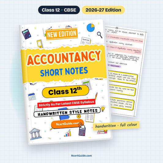Class 12 Accountancy Short Notes 2026-27 – book cover with inside page