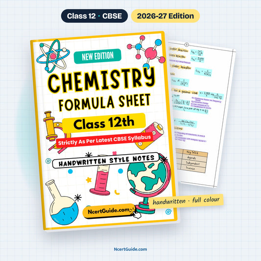 Class 12 Chemistry Formula Sheet 2026-27 – book cover with inside page
