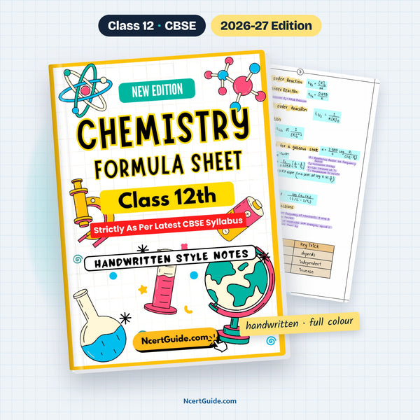 Class 12 Chemistry Formula Sheet 2026-27 – book cover with inside page