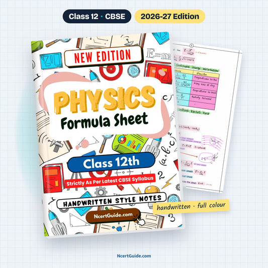 Class 12 Physics Formula Sheet 2026-27 – book cover with inside page