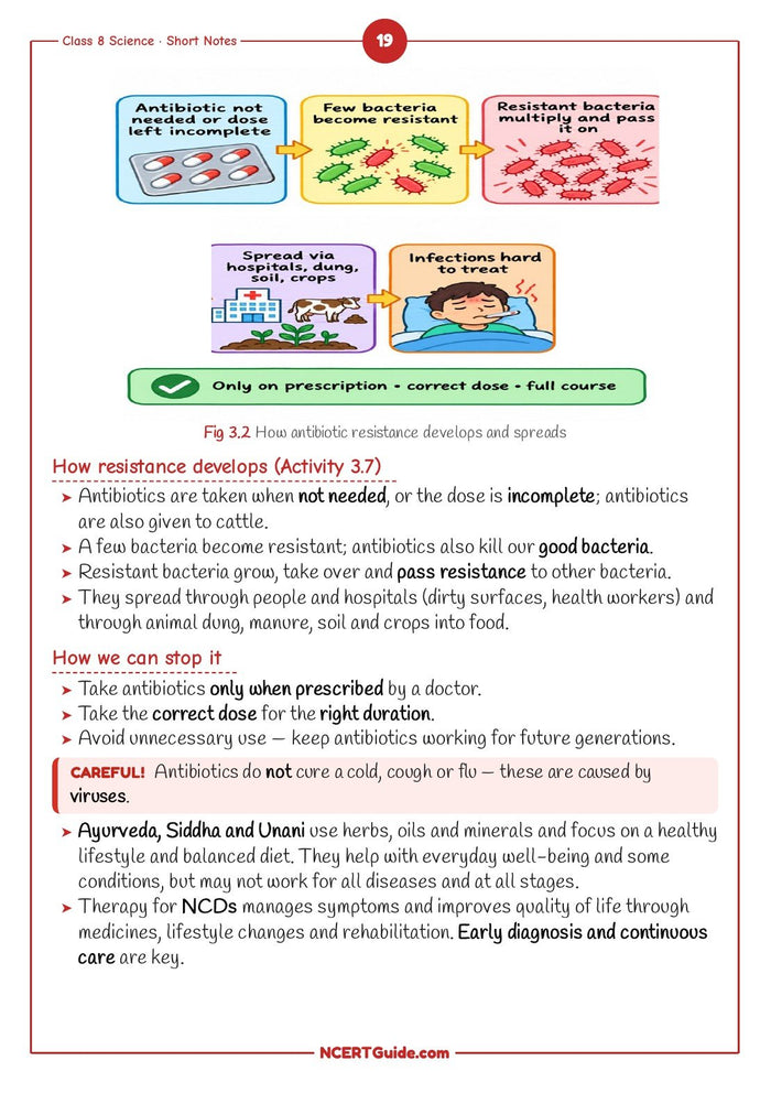 Class 8 Science Short Notes 2026-27 – inside page 2