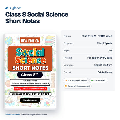Class 8 Social Science Short Notes 2026-27 – specifications