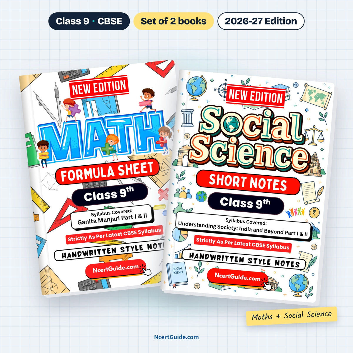 Class 9 Maths + Social Science set of 2 books