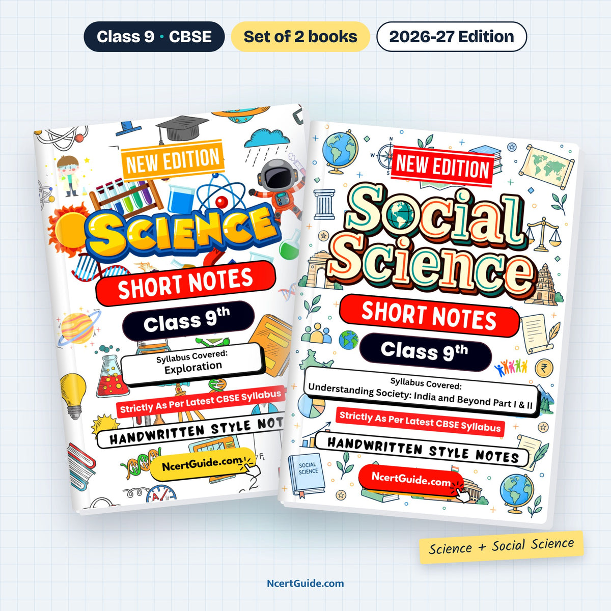 Class 9 Science + Social Science set of 2 books