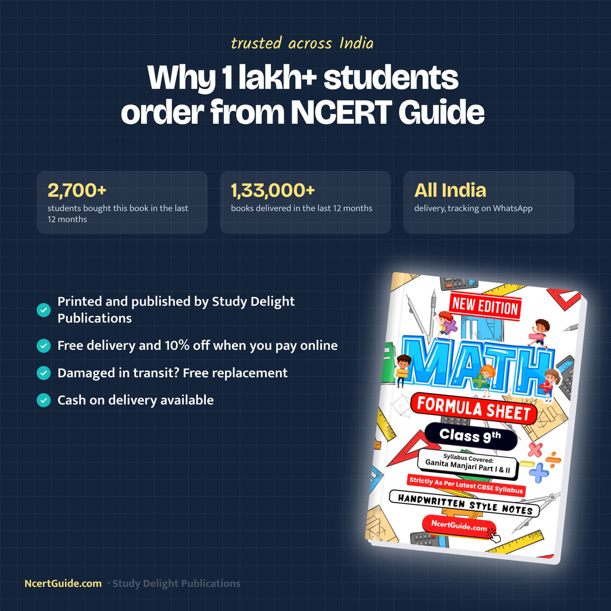 Class 9 Maths Formula Sheet 2026-27 – why students order from NcertGuide