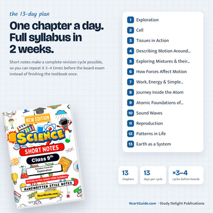 Class 9 Science Short Notes 2026-27 – one chapter a day revision plan