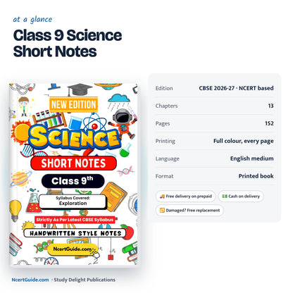 Class 9 Science Short Notes 2026-27 – specifications