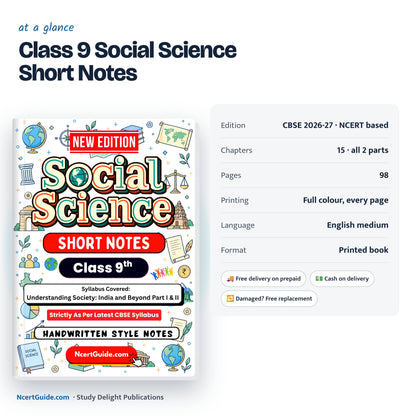 Class 9 Social Science Short Notes 2026-27 – specifications