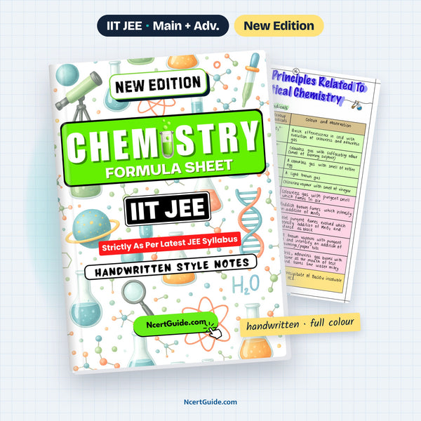 IIT JEE Chemistry Formula Sheet – book cover with inside page