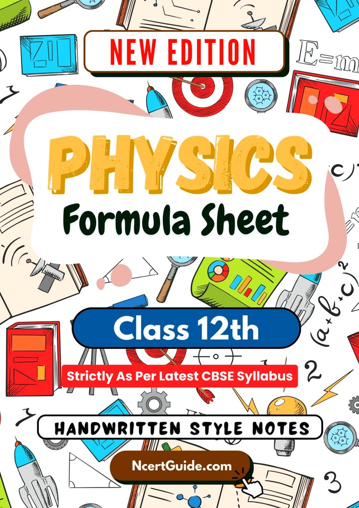 Class 12 Physics Formula Sheet cover