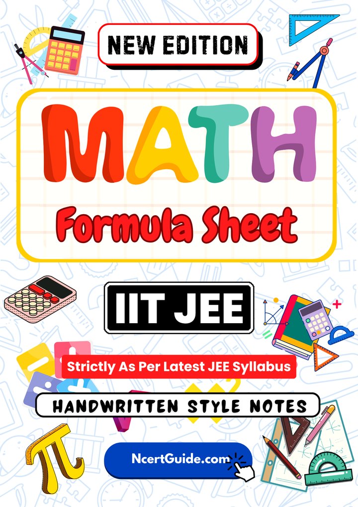 IIT JEE Maths Formula Sheet cover