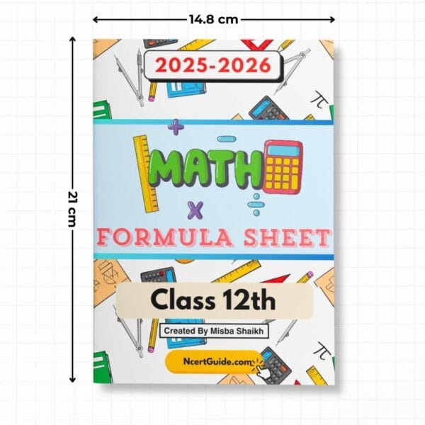 Class 12th Maths Formula Sheet 2025-26 | Printed Book