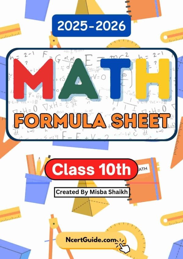 Class 10 Math Formula Sheet 2025-2026 | Digital eBook