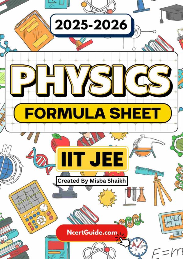 IIT JEE Physics Formula Sheet 2025-26 | Digital eBook (PDF)
