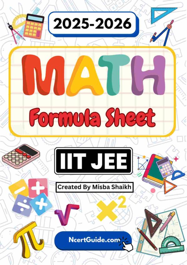 IIT JEE Maths Formula Sheet 2025-26 | Digital eBook (PDF)