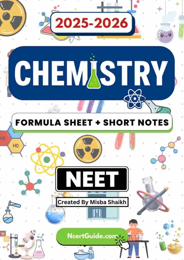 NEET Chemistry Formula Sheet + Short Notes 2025-26 | Digital eBook (PDF)